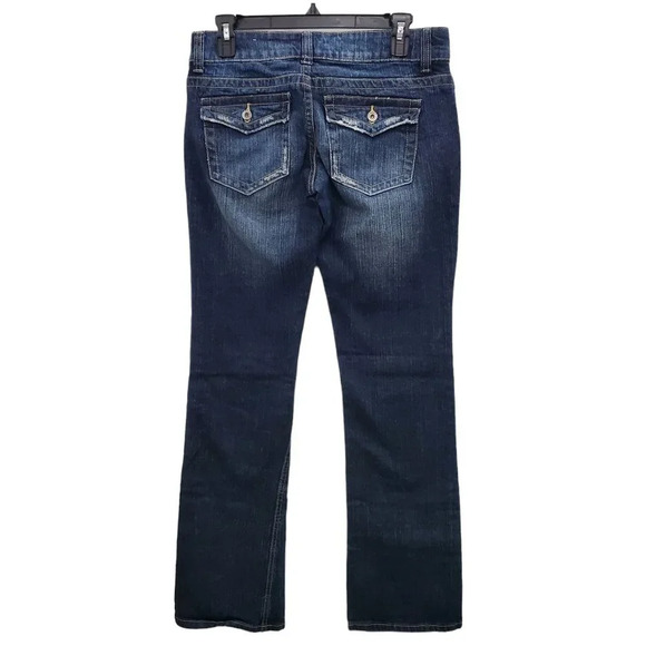 Guess Jeans Women's Doheny Dark Wash Distressed Bootcut Leg Denim Size 27 - Picture 6 of 6